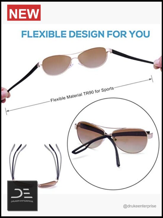 Polarized TR90 Frame Sunglasses with UV Protection, Durability, and HD Vision
